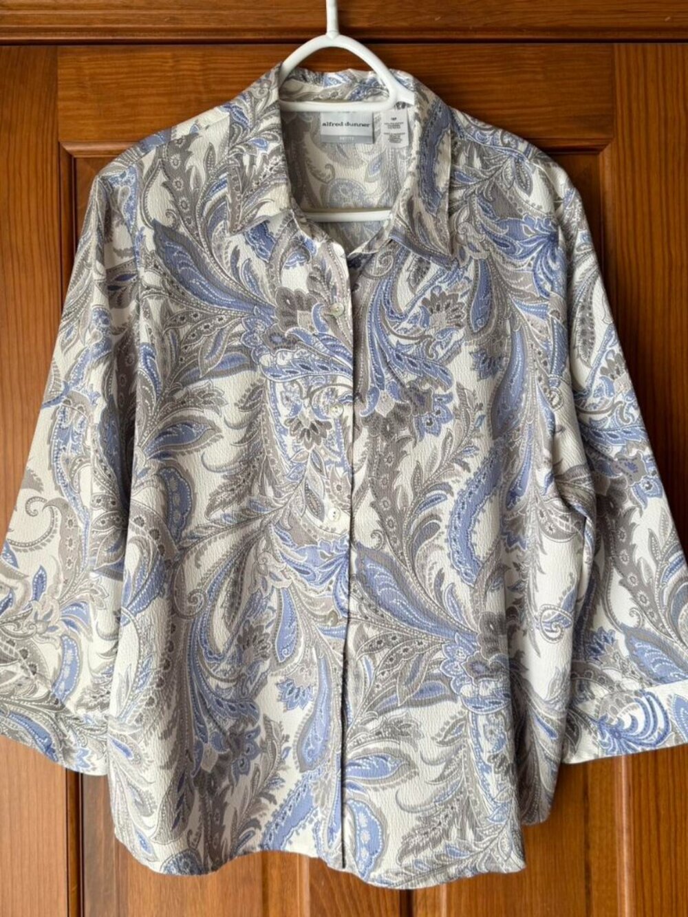 Alfred Dunner blue/gray paisley blouse